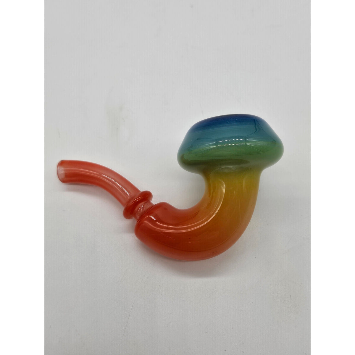 Rainbow Fade Sherlock Hand Pipe by Purdyglass — view 5
