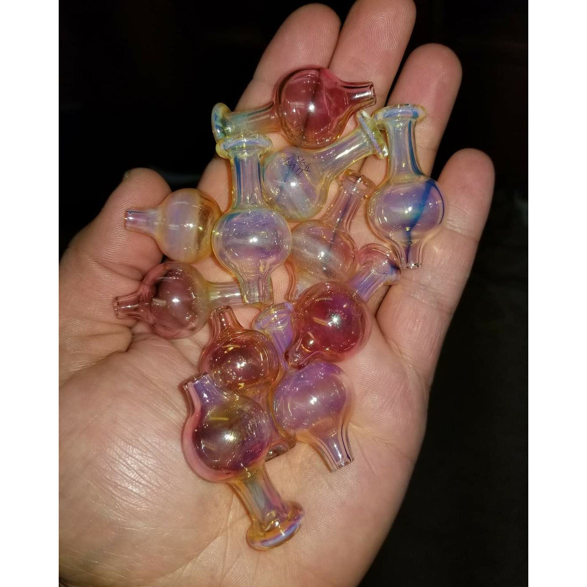 Fumed Bubble Caps by Clayball Glass