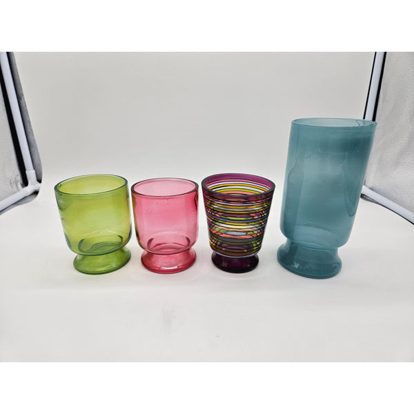 Freeekglass stacker cups in Large, Small green, and Small encalmo.