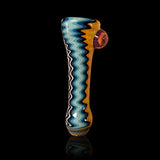 KJH Glass chillum A - teal and orange face