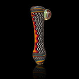 KJH Glass chillum C - red and orange zigzag face