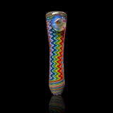KJH Glass chillum E - rainbow fine zigzag, in hand