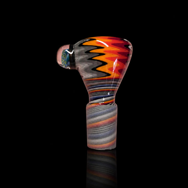 KJH Glass single hole push slide, 18mm A, front view