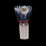 KJH Glass 4-hole slide C - 18mm, sunset swirl with red marble, second view