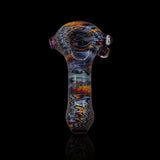 KJH Glass six-piece spoon A - navy and orange chevron, standing view