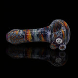 KJH Glass six-piece spoon A - navy and orange chevron, side view