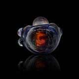KJH Glass six-piece spoon E - navy and orange zigzag, bowl detail