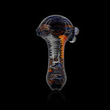 KJH Glass six-piece spoon E - navy and orange zigzag, standing view