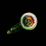 KJH Glass wig wag 4-hole slide D, top-down 4-hole view