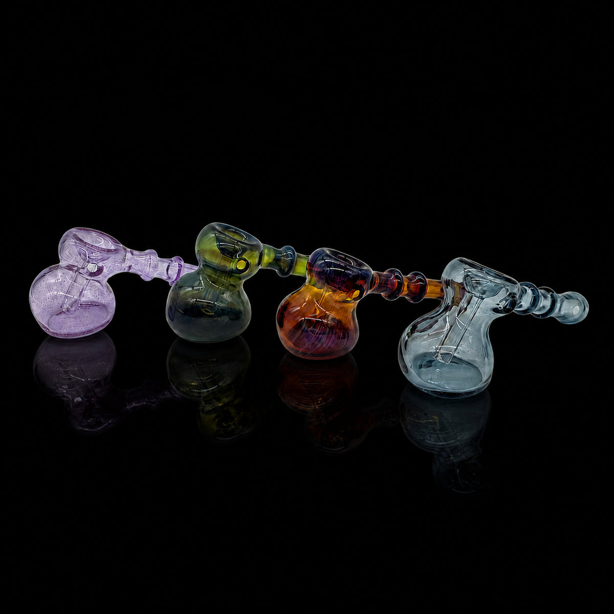 KJH Glass hammer mini push bubblers - all four colorways