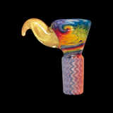 KJH Glass wig wag 4-hole slide L, angled view