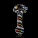 KJH Glass spoon A - clear and rainbow stripe, standing view