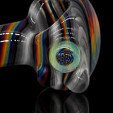 KJH Glass spoon A - clear and rainbow stripe, bowl detail