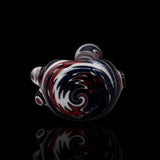 KJH Glass spoon E - navy, red and white, bowl detail