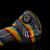 KJH Glass spoon F - rainbow and fine linework, marble detail