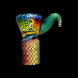 KJH Glass wig wag 4-hole slide B, front view