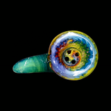KJH Glass wig wag 4-hole slide B, top-down 4-hole view