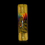 KJH Glass joint tip B - amber with rainbow wig wag