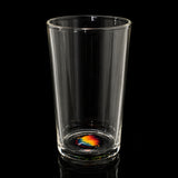 KJH Glass US pint with reversal bottom, rainbow — full view