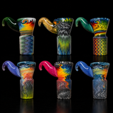 KJH Glass wig wag 4-hole slides with horn handles — six colorways