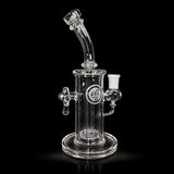OJ Flame banger hanger in clear with etched logo — studio shot on black background.