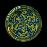KJH Glass dichro weave slyrm rig - base weave mandala from below